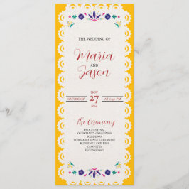 Mexikansk papel Picado Gult Nuestra Boda Bröllop Program
