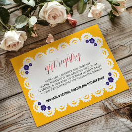 Mexikansk papel Picado Gult Nuestra Boda Bröllop Tilläggskort