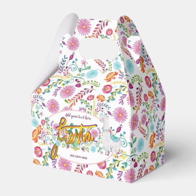 Mexikansk Personlig för Fiesta Folk Flowers llama Presentaskar (Framsidan Sidan)