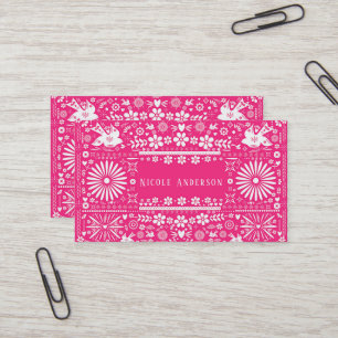 Mexikansk Picado Hot Pink Klippt Papper Papel Visitkort