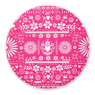 Mexikansk Picado Hot Pink Vitt Papper Spanska Knopp