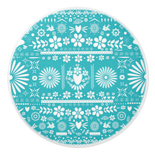 Mexikansk Picado Turkos Teal Vit Papper Spanska Knopp