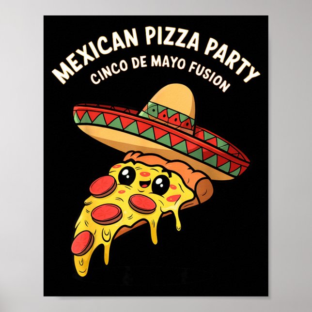 Mexikansk pizzafest cinco de mayo fusion mexikansk poster (Framsidan)