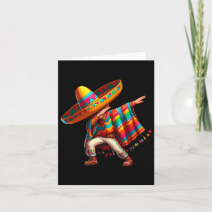 Mexikansk Pojke Dabbar Poncho Cinco De Mayo 3 Kort