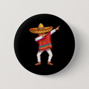 Mexikansk pojke dabbar poncho rolig cinco de mayo knapp