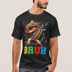 Mexikansk pojke Dabbing Bruh Poncho Cinco De Mayo T Shirt