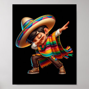 Mexikansk pojke Dabbing Poncho Cinco De Mayo 2 Poster