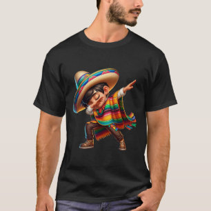 Mexikansk pojke Dabbing Poncho Cinco De Mayo 2 T Shirt