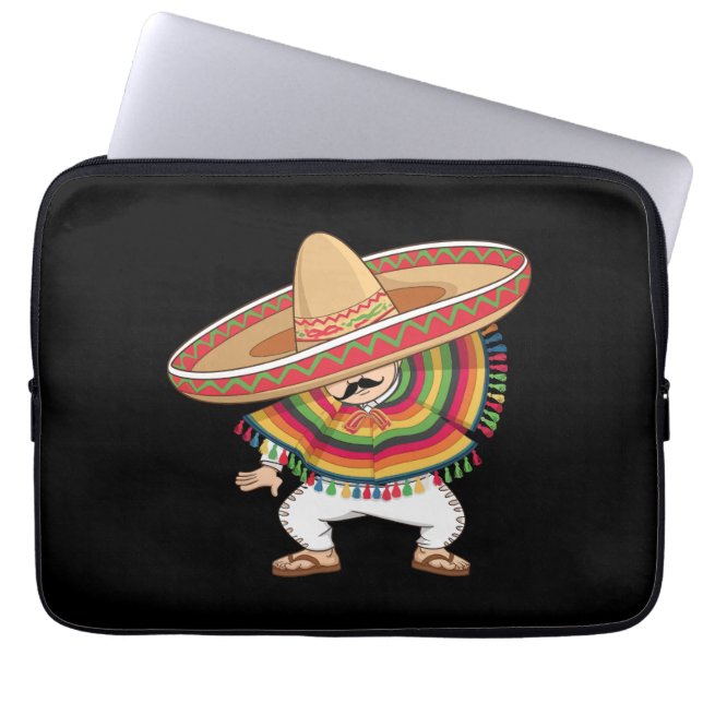Mexikansk pojke Dabbing Poncho Cinco de Mayo Laptop Fodral (Framsidan)