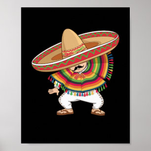 Mexikansk pojke Dabbing Poncho Cinco de Mayo Poster