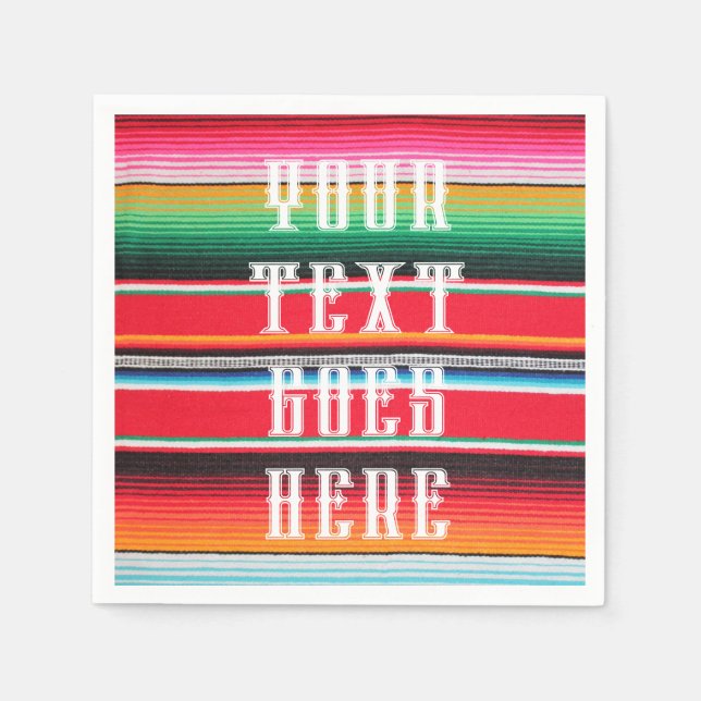 Mexikansk poncho filet cinco de mayo, anpassningsb pappersservett (Framsidan)