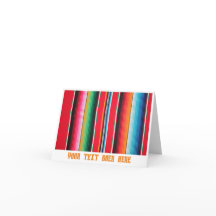 Mexikansk Poncho Serape Card-mall - Anpassningsbar