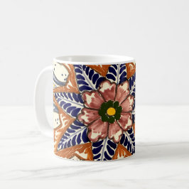 Mexikansk pottery Talavera Southwest Brown Blue Kaffemugg