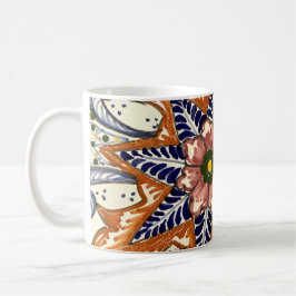 Mexikansk pottery Talavera Southwest Brown Blue Kaffemugg