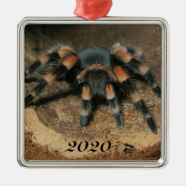 Mexikansk röd knut Tarantula Spider Julgransprydnad Metall