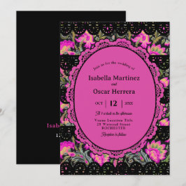 Mexikansk rosa bröllop inbjudningar