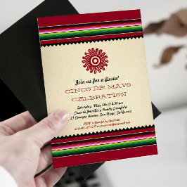 Mexikansk serape Cinco de Mayo Party Inbjudningar