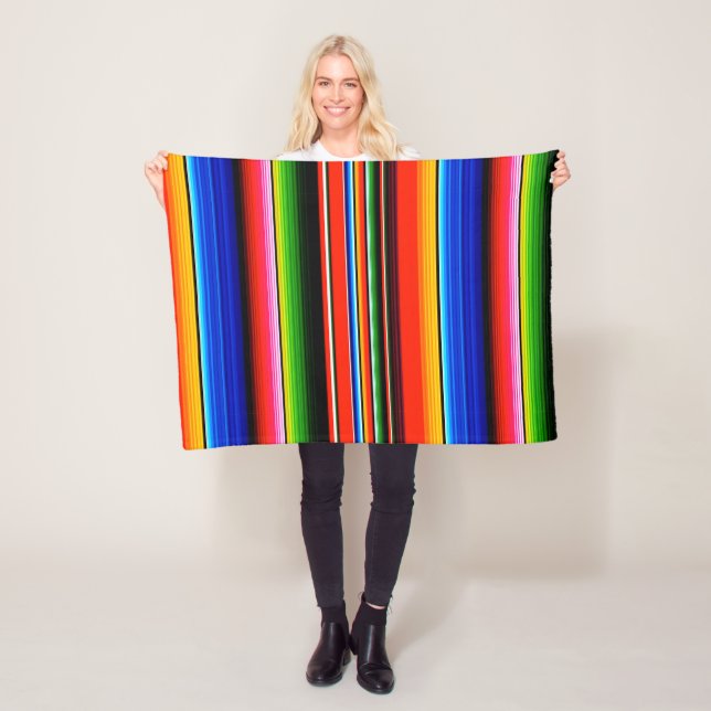 Mexikansk serape Stil Blanket Fleecefilt (På plats)