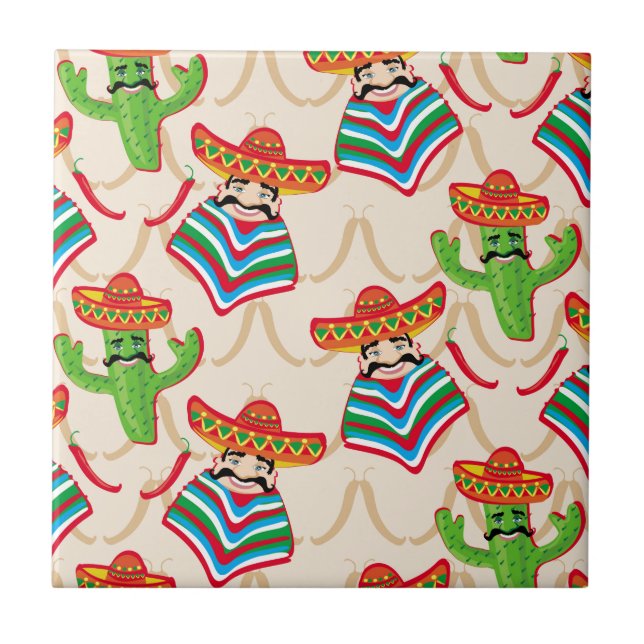 Mexikansk siesta kakelplatta (Framsidan)