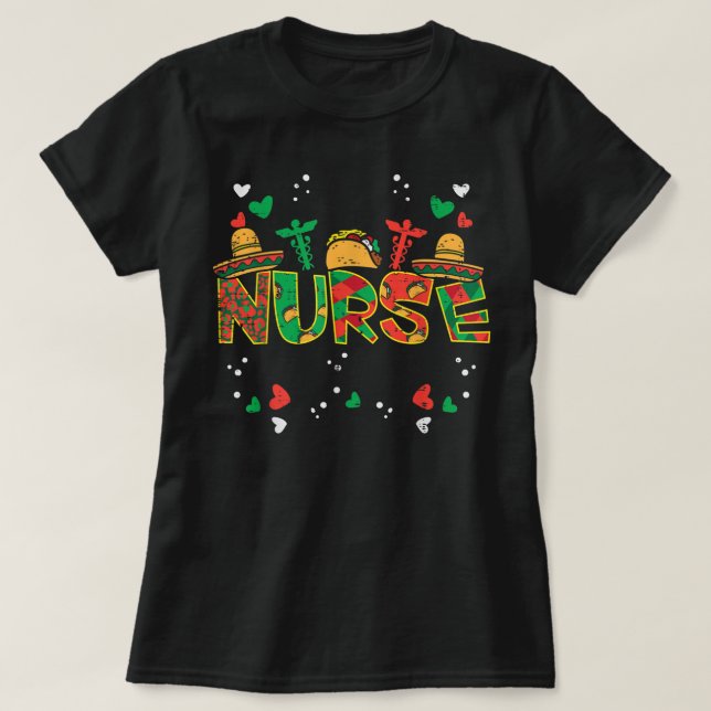 Mexikansk sjuksköterska Cinco De Mayo Nurse Women  T Shirt (Design framsida)