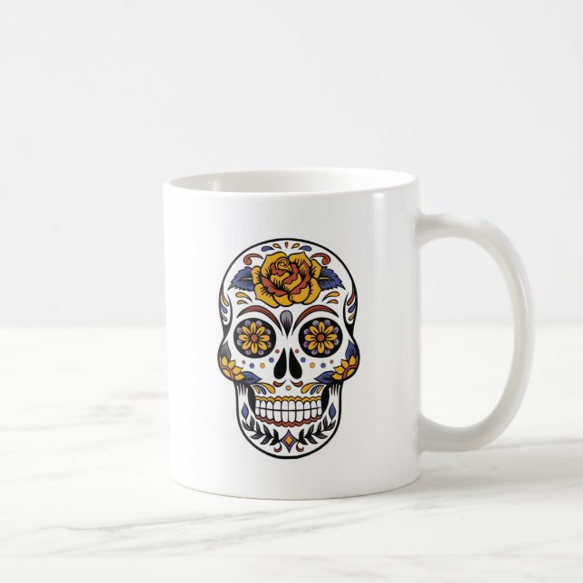 Mexikansk skalle day of the dead kaffemugg (Höger)