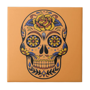 Mexikansk skalle day of the dead kakelplatta