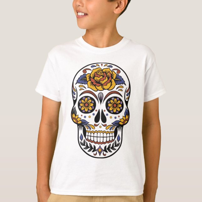 Mexikansk skalle day of the dead tee (Framsida)