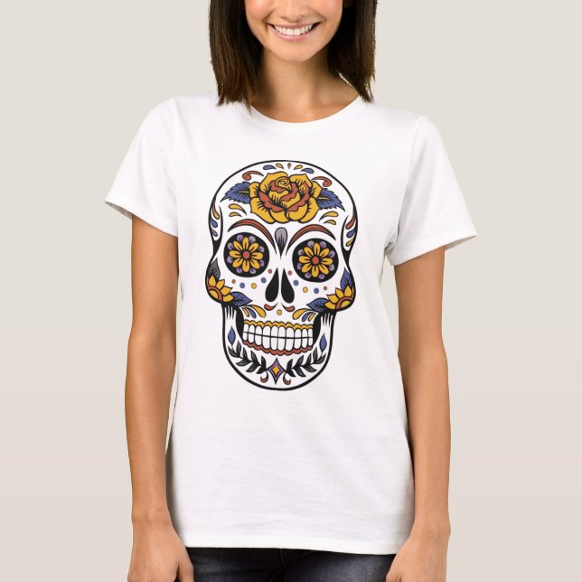 Mexikansk skalle day of the dead tee (Framsida)