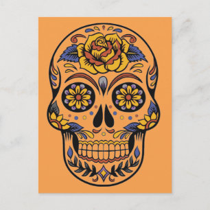 Mexikansk skalle day of the dead vykort