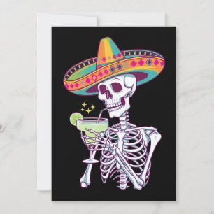 Mexikansk Skelett Cinco De Mayo Margarita Fiesta Inbjudningar