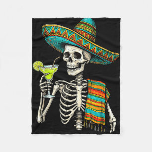Mexikansk skelett sombrero cinco de mayo mexikansk fleecefilt