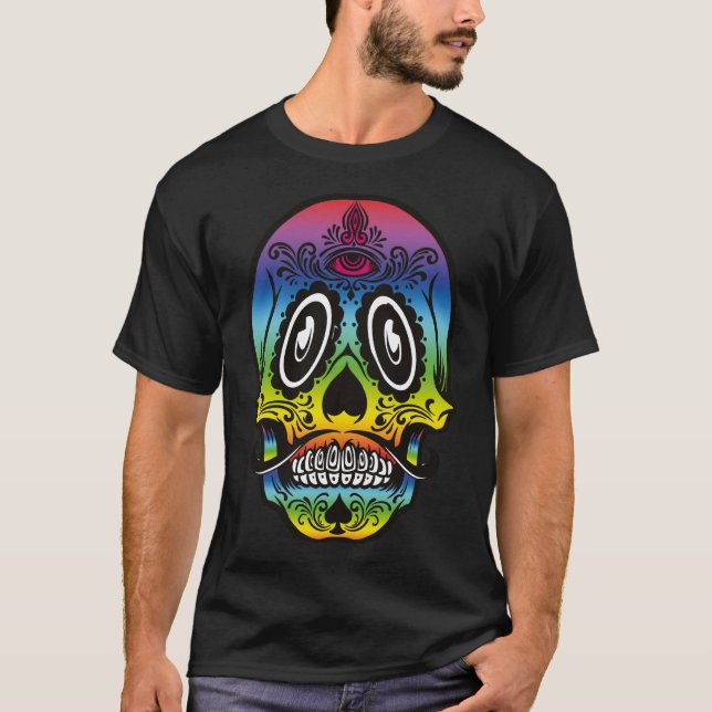 Mexikansk skull - Cinco de Mayo Design T Shirt (Framsida)
