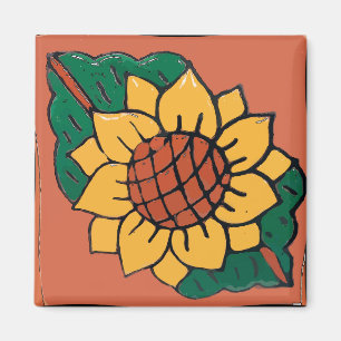 Mexikansk solrosbricka magnet