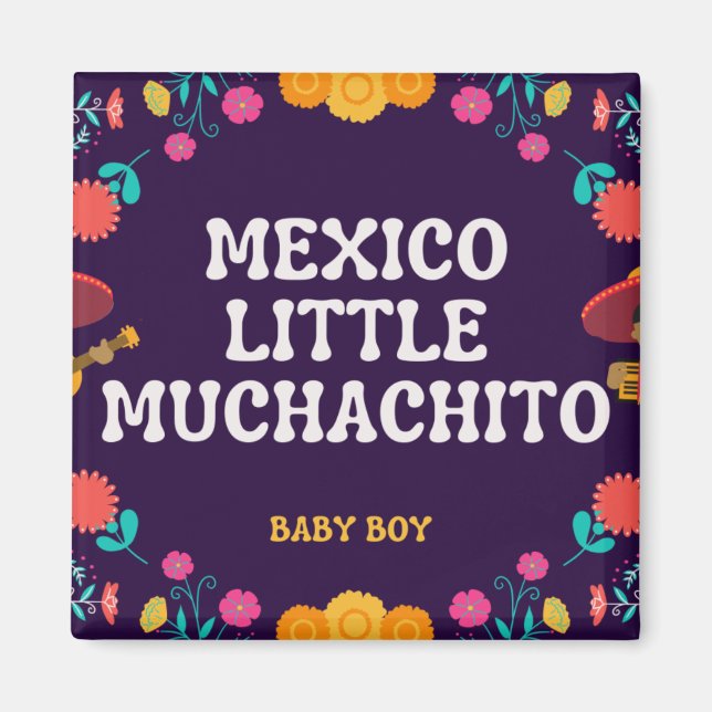Mexikansk söt Little Muchacho Boy Baby Magnet (Framsidan)