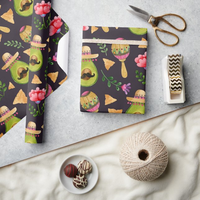 Mexikansk spicy Fiesta Wrapping Papper Presentpapper (Hantverk)