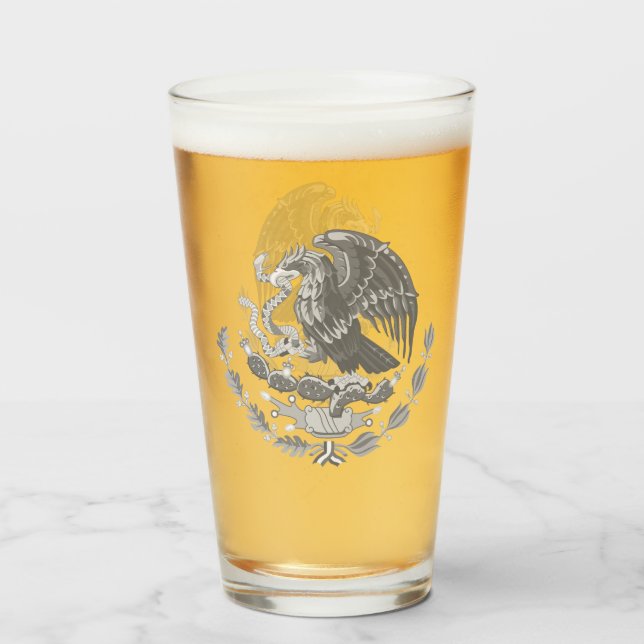 Mexikansk statsvapen - silver glaskopp (Framsida fylld)