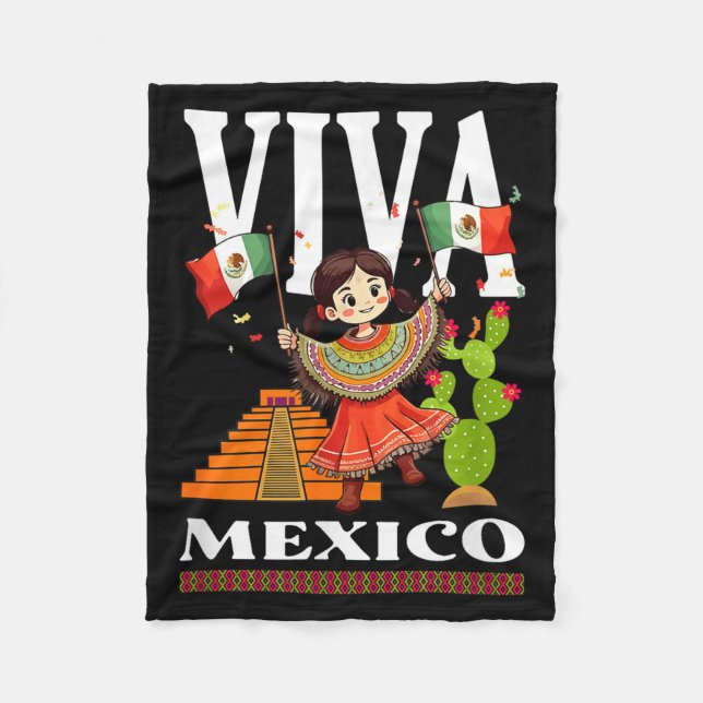 Mexikansk stolthet flagga mexiko rötter arv mexiko fleecefilt (Framsidan)