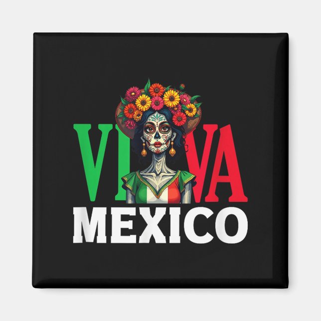 Mexikansk stolthetsflagga mexikanska rötter arv  magnet (Framsidan)