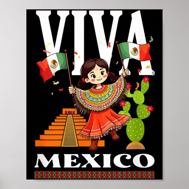 Mexikansk stolthetsflagga mexiko rötter arv mexiko poster (Framsidan)