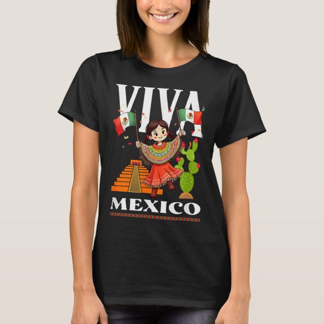 Mexikansk stolthetsflagga mexiko rötter arv mexiko t shirt (Framsida)