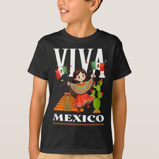 Mexikansk stolthetsflagga mexiko rötter arv mexiko t shirt (Framsida)