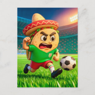 Mexikansk taco fotbollsspelare springer över stadi vykort