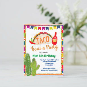 Mexikansk tako Bout-inbjudan på födelsedagen i Par Vykort