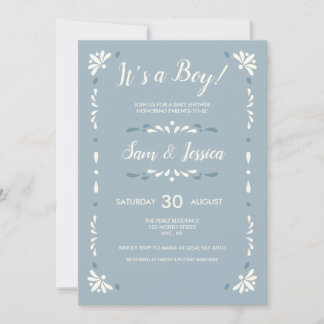 Mexikansk Talavera Baby Pojke Inbjudan