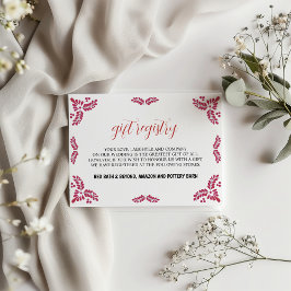 Mexikansk Talavera Röd Blommig Minimalistisk Bröll Tilläggskort