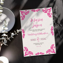 Mexikansk Talavera Rosa Blommig Minimalistisk Bröl