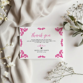 Mexikansk Talavera Rosa Blommig Minimalistisk Bröl Tack Kort