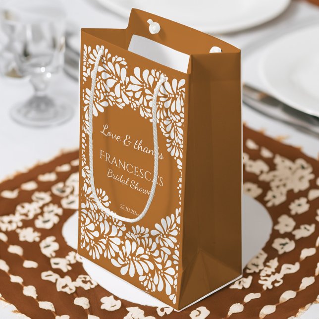 Mexikansk talavera terrakotta bröllopsduschgåva (Mexican talavera terracotta bridal shower favors personalized small gift bag customized favor bags)
