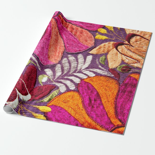 Mexikansk textil Mönster Presentpapper (Utrullad)