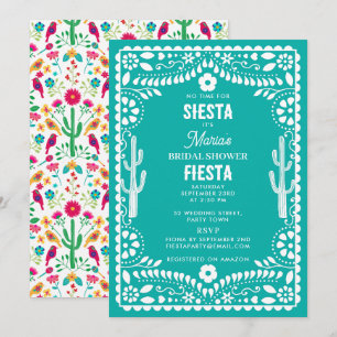 Mexikansk traditionell blomsterfest bröllopsdusch inbjudningar